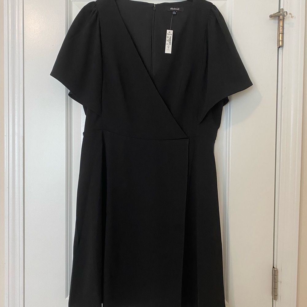 Madewell black faux wrap dress